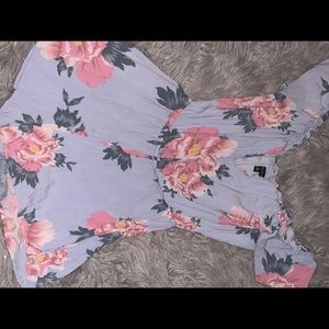 cute floral light blue romper